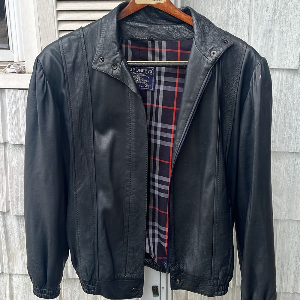 burberry vintage women leather jacket